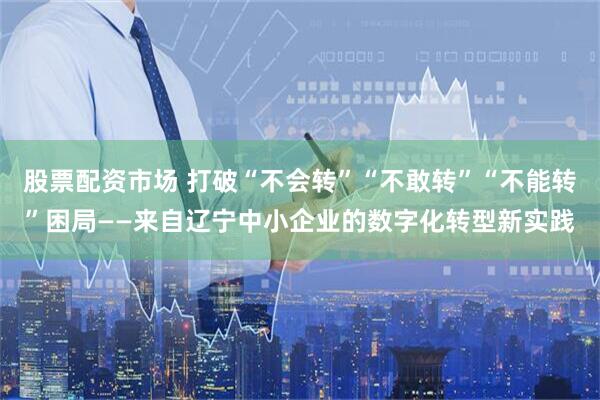 股票配资市场 打破“不会转”“不敢转”“不能转”困局——来自辽宁中小企业的数字化转型新实践